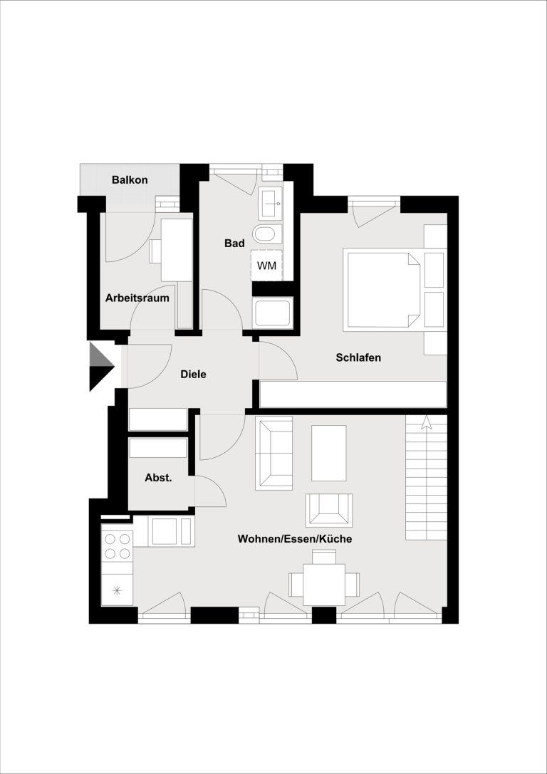 Immobilienangebot - Regensburg - Alle - Moderne 2,5-Zimmer-Wohnung mit großer Dachterrasse und 360-Grad-Blick. Frei ab 01.10.