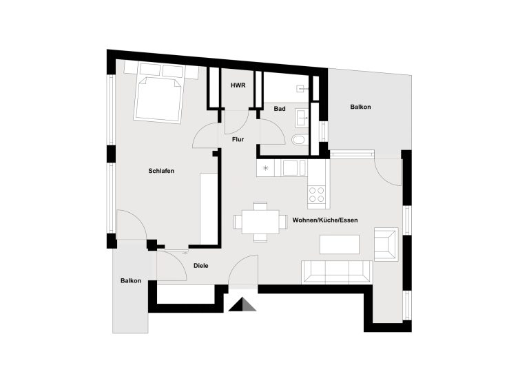 Immobilienangebot - Regensburg - Alle - WE183 | Großzügige 2-Zimmer-Wohnung mit zwei Balkone im Inneren Westen. Frei ab sofort.