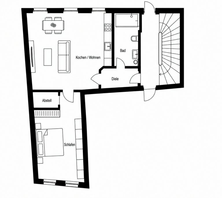 Immobilienangebot - Regensburg - Alle - Sanierte und möblierte 2-Zimmer-Wohnung in der Altstadt - ab 1 Monat zu mieten. Frei ab 01.11.