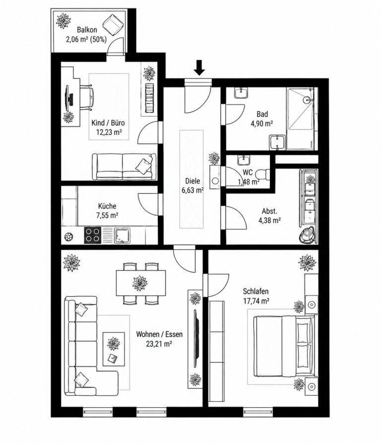 Immobilienangebot - Regensburg - Alle - Lederer19 | Frisch sanierte 3-Zimmer-Wohnung mit Balkon in ruhiger Altstadt-Lage. Frei! Erhöhte AvA!