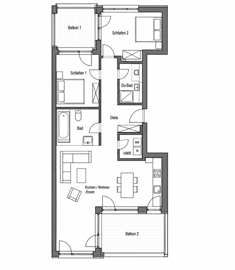 Immobilienangebot - Regensburg - Alle - WE45 | Großzügige 3-Zimmer-Wohnung mit 2 Balkone und EBK im Inneren Westen. Frei ab 01.12.