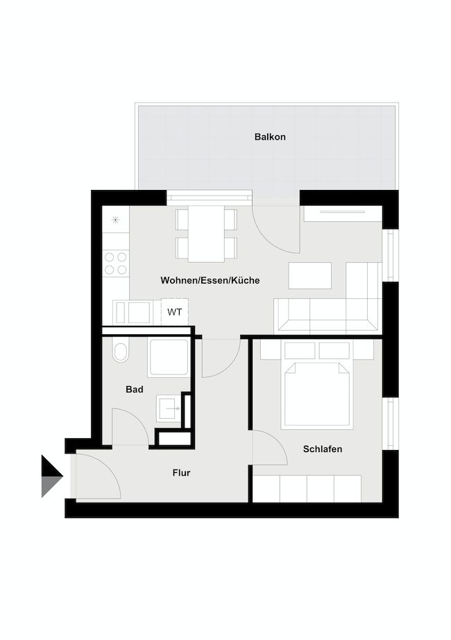 Immobilienangebot - Regensburg - Alle - WE3.5 | Neuwertige 2-Zimmer-Wohnung mit EBK und Balkon im Candis Areal. Frei ab sofort.