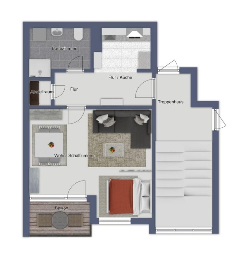 Immobilienangebot - Oldenburg - Wohnen - Gut geschnittene 1-Zimmer-Wohnung mit Balkon und Tiefgarage im beliebtem Stadtteil Eversten