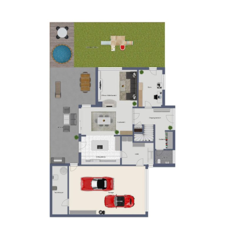 Immobilienangebot - Oldenburg - Wohnen - Architektenhaus mit Pool-Lounge, Doppelgarage und separatem Wohnhaus!