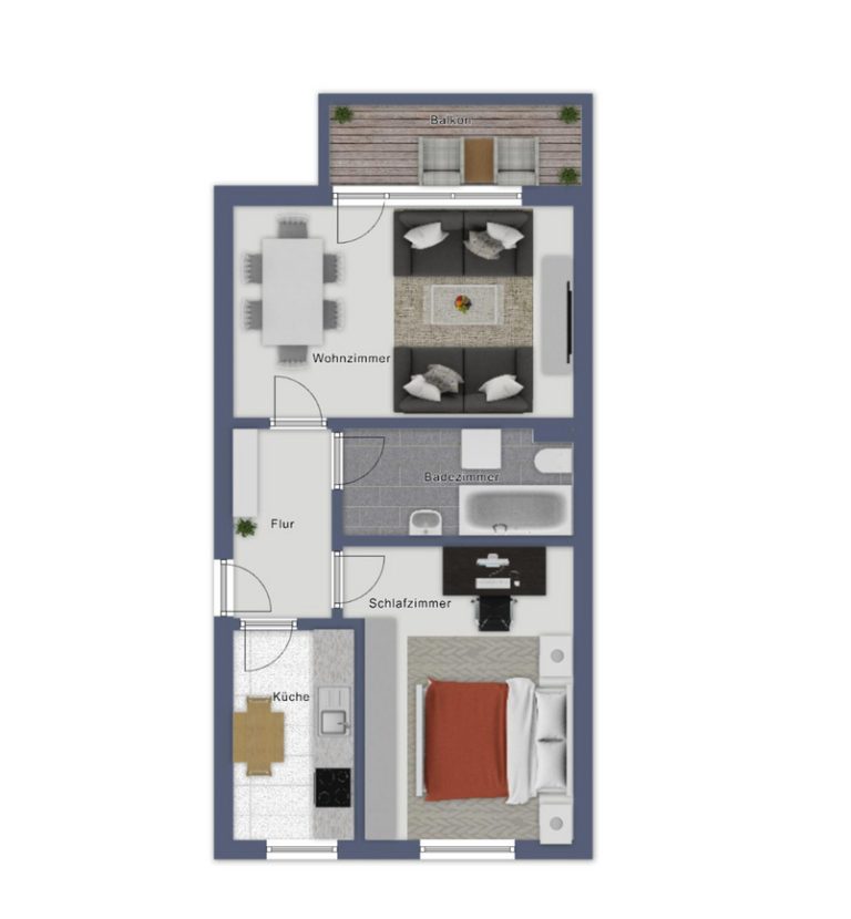 Immobilienangebot - Oldenburg - Wohnen - Gut geschnittene, vermietete 2-Zimmer-Wohnung in Bürgerfelde zu verkaufen!