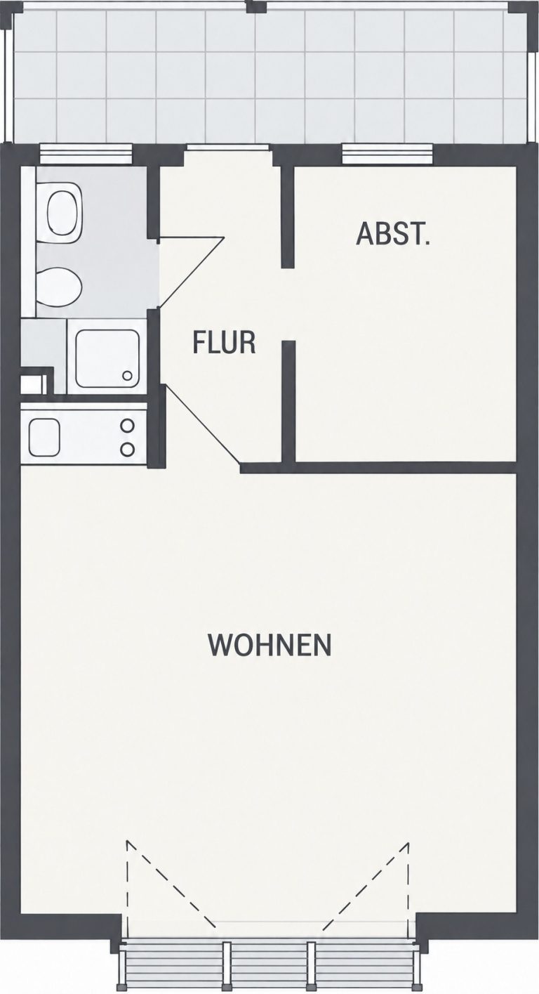 Immobilienangebot - Oldenburg - Wohnen - Gemütliche 1,5-Zimmer-Singlewohnung in ruhiger Lage in Kreyenbrück