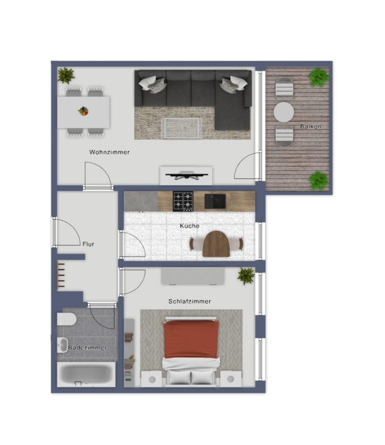 Immobilienangebot - Oldenburg - Wohnen - Frisch renovierte 2-Zimmer-Wohnung mit Südbalkon und Stellplatz – direkt einziehen oder vermieten