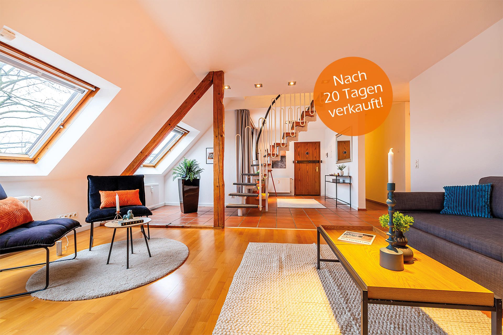 Immobilienangebot - Gelsenkirchen - Wohnungen - Raum, Licht und Atmosphäre – großzügige Maisonette mit eigener Dachloggia! – HUNDT.IM